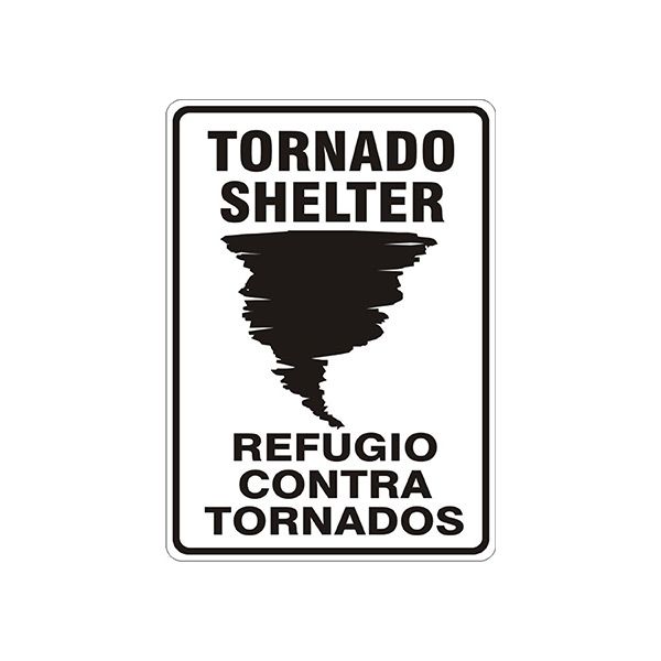 Tornado Shelter Picto Refugio Contra Tornados, Plastic (.040), 14X20