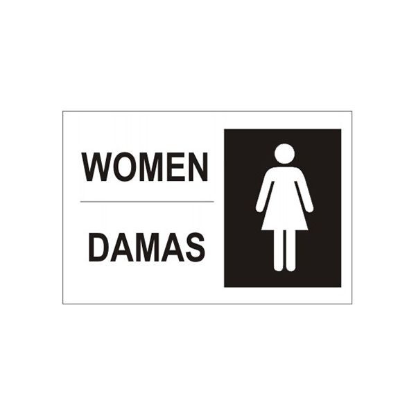 Women Damas With Women Picto sign, Adhesive Vinyl, 14X20