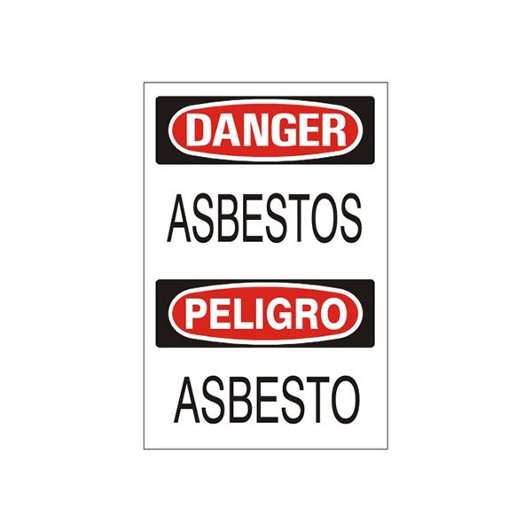 Asbestos  Peligro Asbesto - Danger Sign sign, Adhesive Vinyl, 14X20