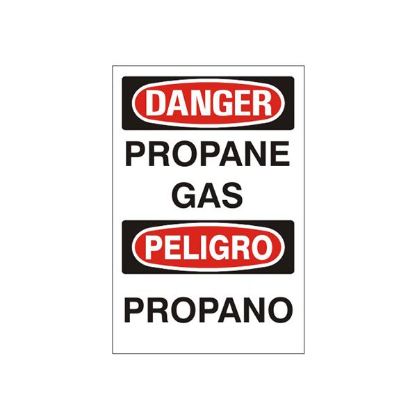 Propane Gas Peligro Propano - Danger Sign sign, Adhesive Vinyl, 14X10
