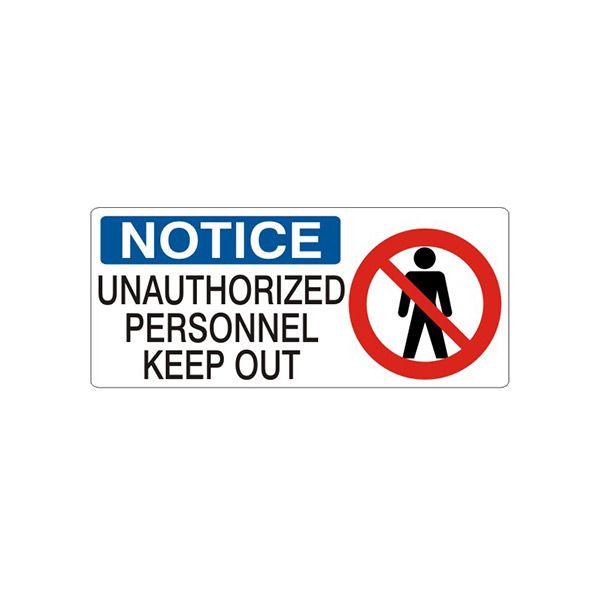 Unauthorized Personnel Keep Out Person Picto - Notice Sign sign, Adhesive Vinyl, 7X17
