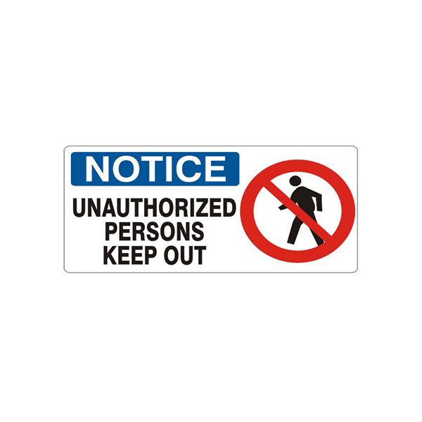Unauthorized Persons Keep Out Person Picto - Notice Sign sign, Adhesive Vinyl, 7X17