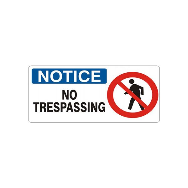 No Trespassing  With  Person Picto - Notice Sign sign, Adhesive Vinyl, 5X12