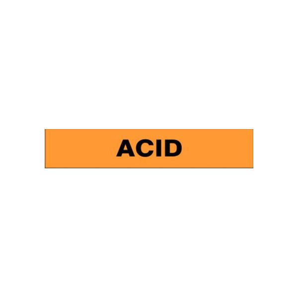 Acid – Pipe Marker, Adhesive Vinyl, 1.125X8