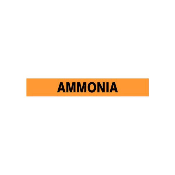 Ammonia - Pipe Marker sign, Adhesive Vinyl, 3X24
