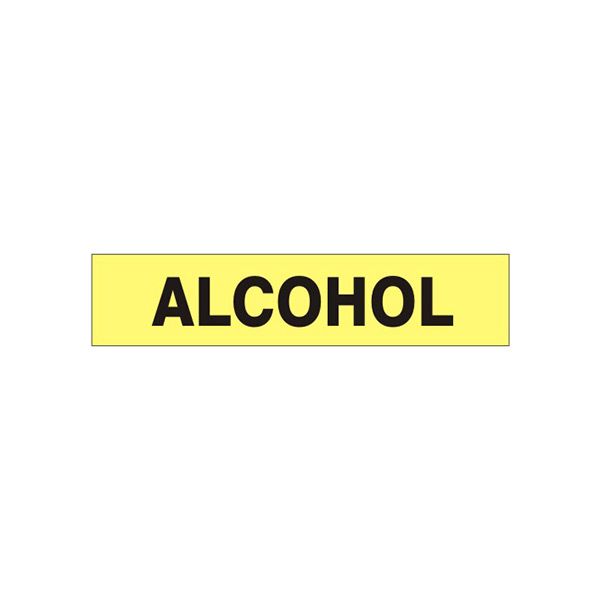 Alcohol - Pipe Marker sign, Adhesive Vinyl, 1.125X8