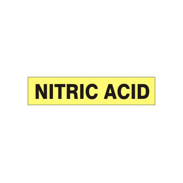 Nitric Acid -Pipe Marker sign, Adhesive Vinyl, 1.125X8