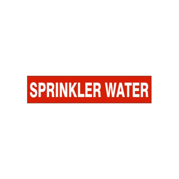 Sprinkler Water - Pipe Marker sign, Adhesive Vinyl, 1.125X8