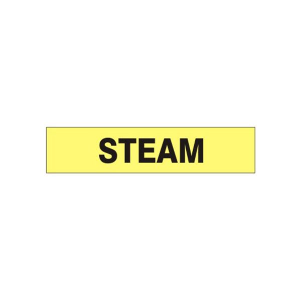 Steam - Pipe Marker sign, Adhesive Vinyl, 1.125X8