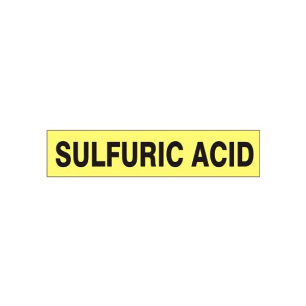 Sulfuric Acid - Pipe Marker sign, Adhesive Vinyl, 1.125X8