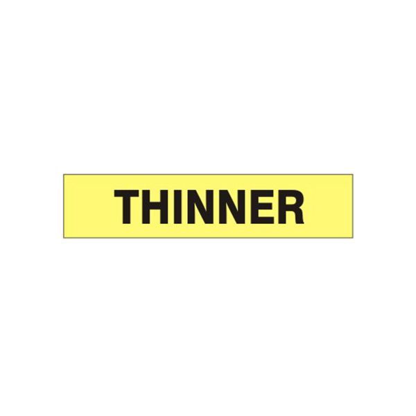 Thinner - Pipe Marker sign, Adhesive Vinyl, 1.125X8