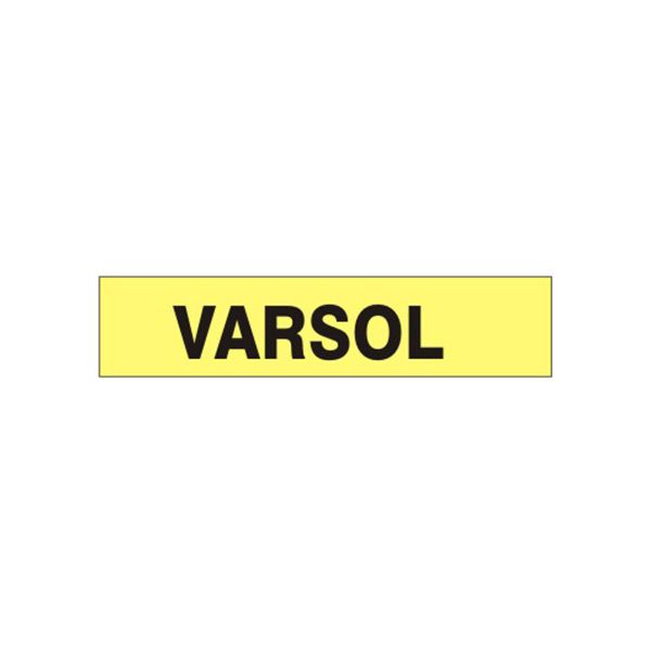 Varsol - Pipe Marker sign, Adhesive Vinyl, 1.125X8