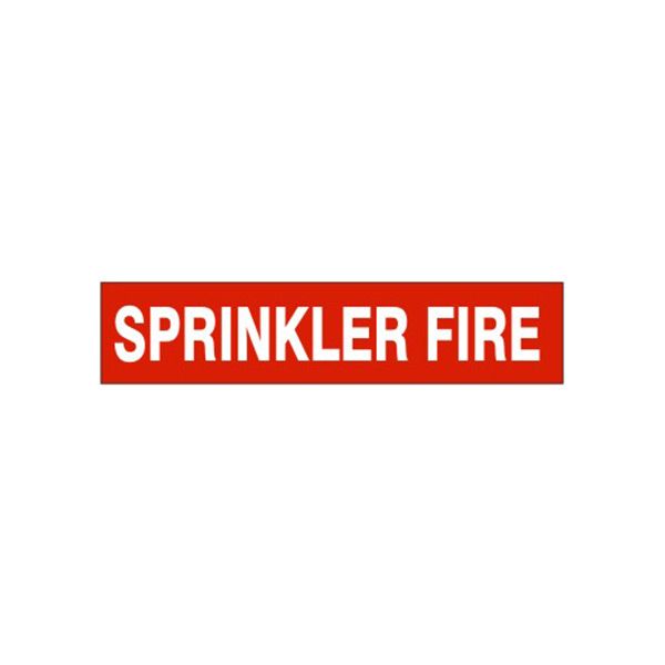 Sprinkler Fire - Pipe Marker sign, Adhesive Vinyl, 1.125X8