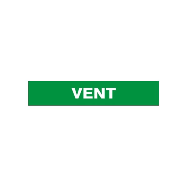 Vent - Pipe Marker sign, Adhesive Vinyl, 1.125X8