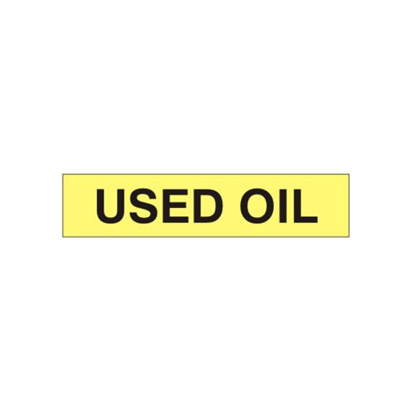 Used Oil - Pipe Marker sign, Adhesive Vinyl, 1.125X8