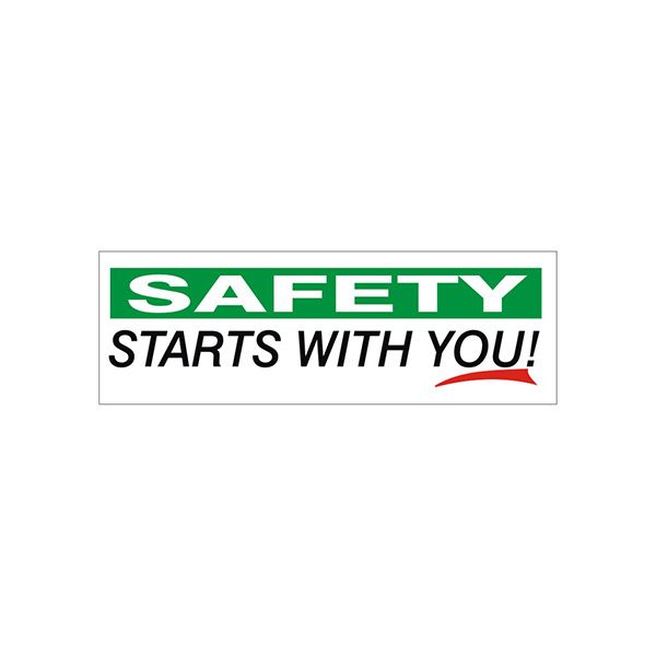 Safety Wht/Grn Starts With You! Red Underline banner., Banner, 48X120