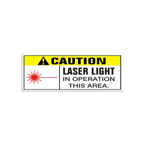 Caution With Exclamation Mark Heading Laser Light In Operation This banner., Banner, 48X120