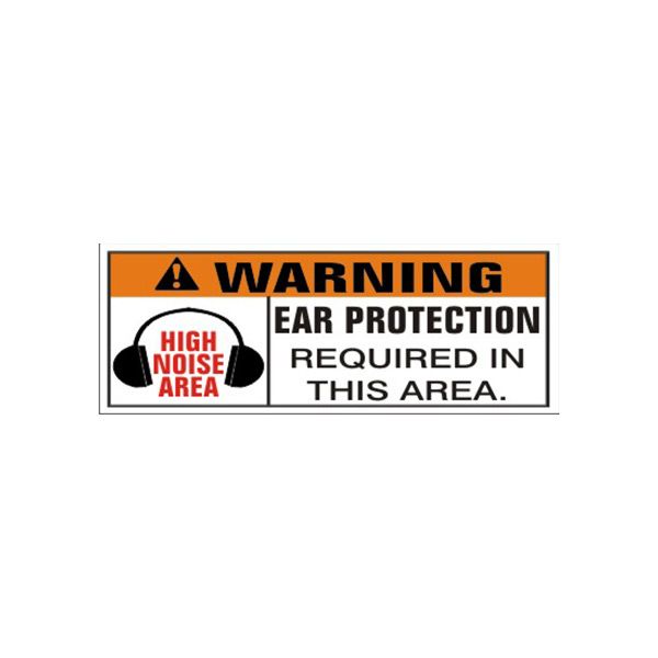 Warning! With Exclamation Mark Symbol Ear Protection Required In This banner., Banner, 48X120