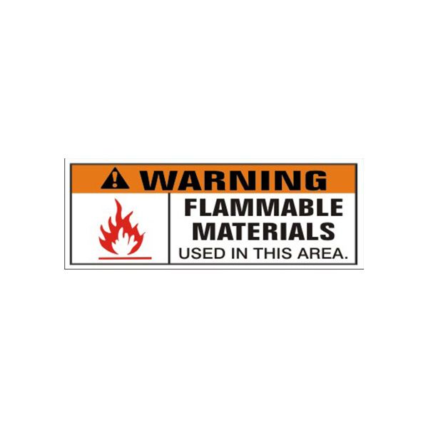 Warning! With Exclamation Mark Symbol Flammable Materials Used In This banner., Banner, 48X120