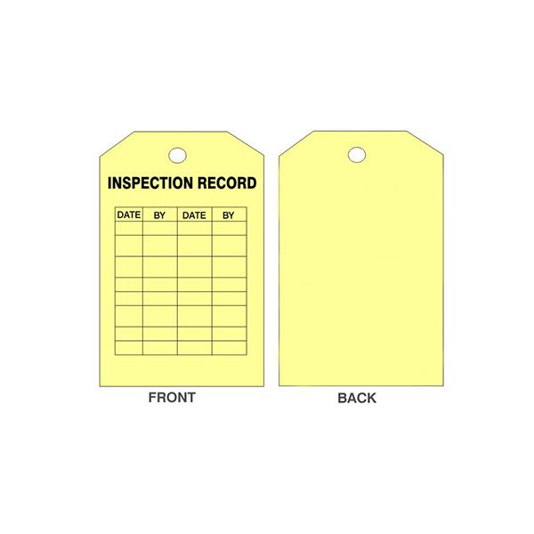Inspection Record Tags, Tagboard, 6.125X3