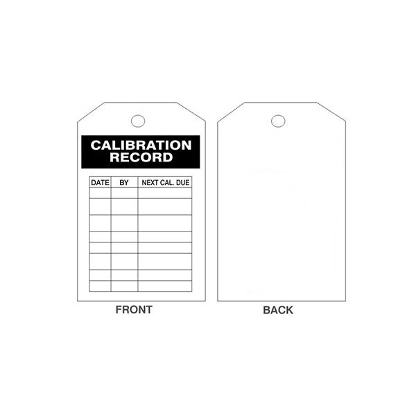 Calibration Record Tags, Tagboard, 6.125X3