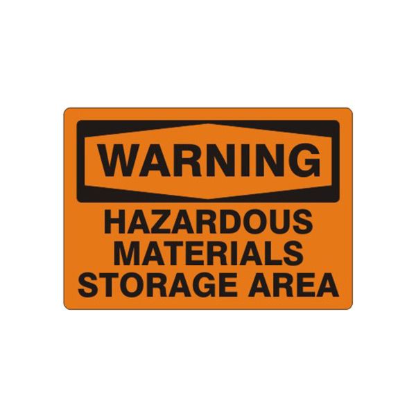 Warning: Hazardous Materials Storage Area - Warning Sign sign, Plastic (.040), 10X14