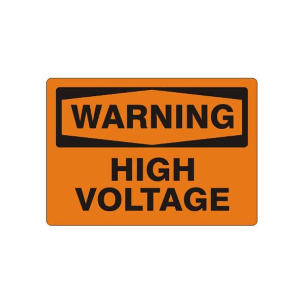 Warning: High Voltage - Warning Sign sign, Adhesive Vinyl, 7X10