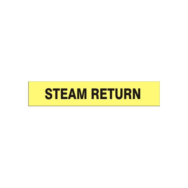 Steam Return - Pipe Marker sign, Adhesive Vinyl, 1.125X8