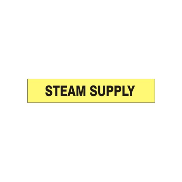 Steam Supply - Pipe Marker sign, Adhesive Vinyl, 1.125X8