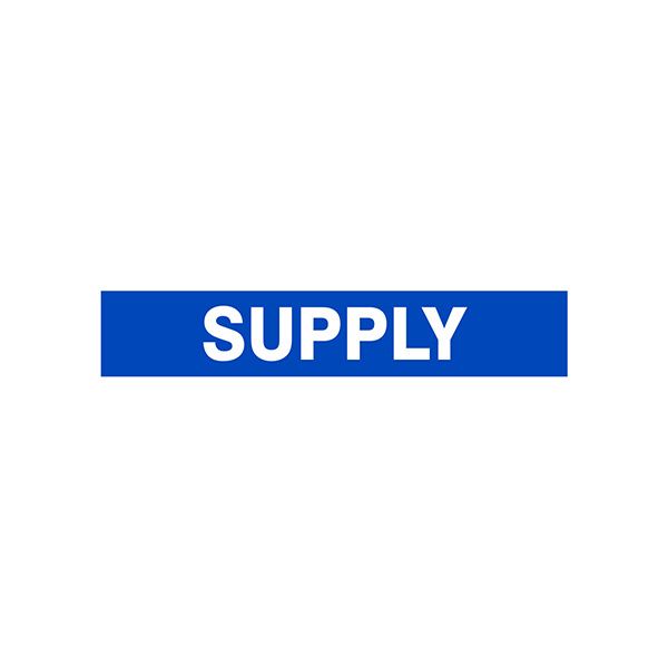 Supply - Pipe Marker sign, Adhesive Vinyl, 1.125X8