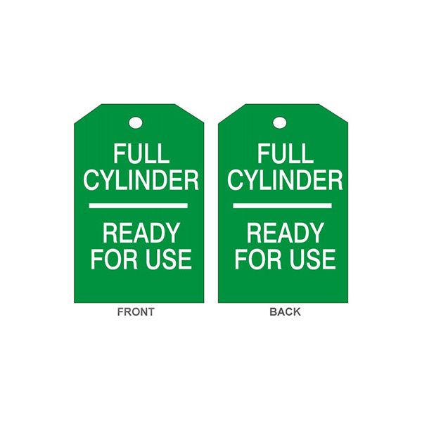 Full Cylinder Ready For Use Tag, Tagboard, 6.125X3