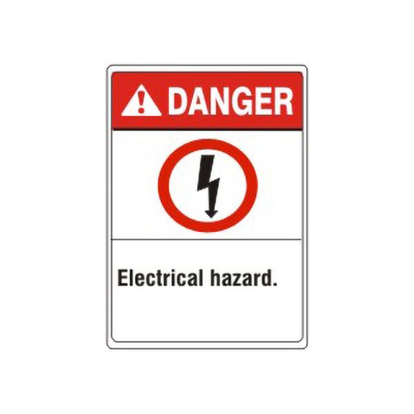 Danger:Electrical Hazard Lightning Picto sign, Plastic (.040), 14X10