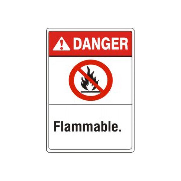 Danger:Flammable Flame Picto sign, Plastic (.040), 14X10