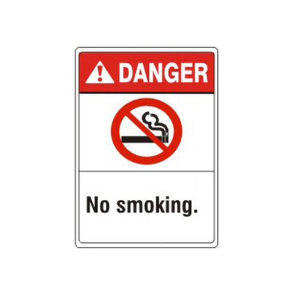 Danger:No Smoking. Smoking Picto sign, Plastic (.040), 10X7