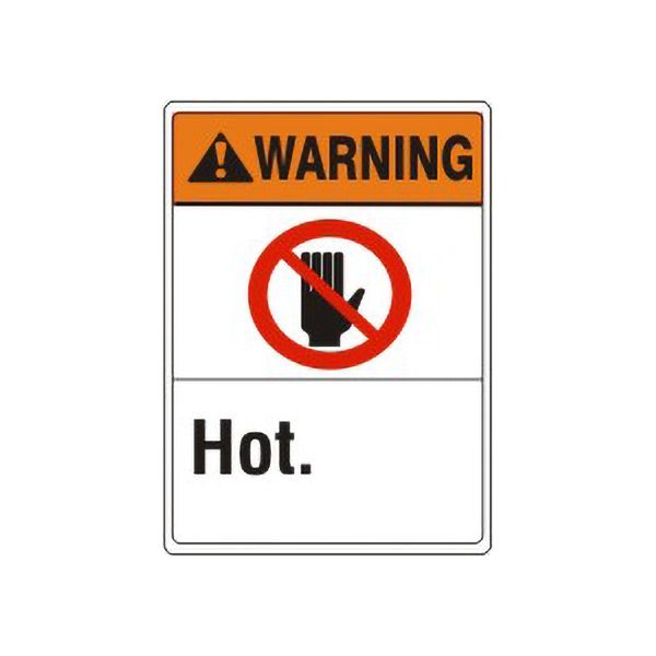 Warning: Hot Hand Picto - Warning Sign sign, Adhesive Vinyl, 10X7