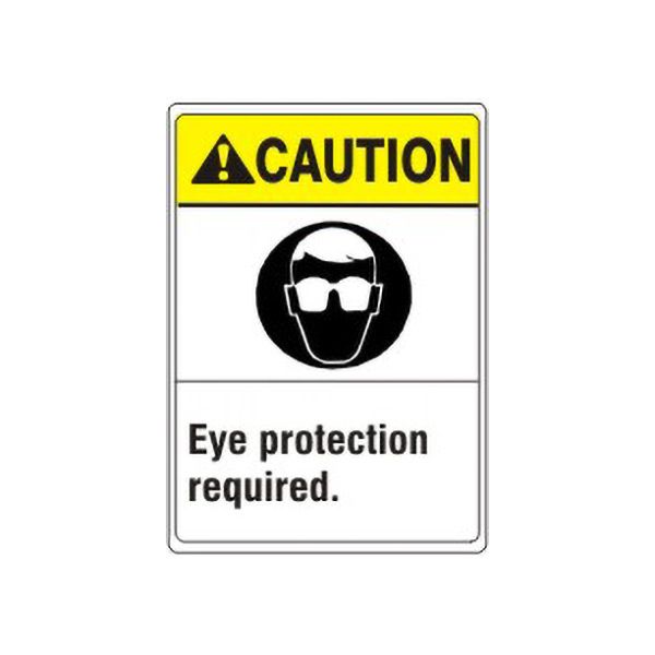 Caution: Eye Protection Required. Eye Protection Picto sign, Plastic (.040), 10X7