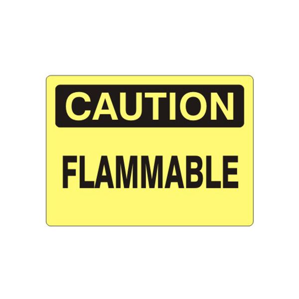 Caution: Flammable sign, Aluminum (.040), 7X10