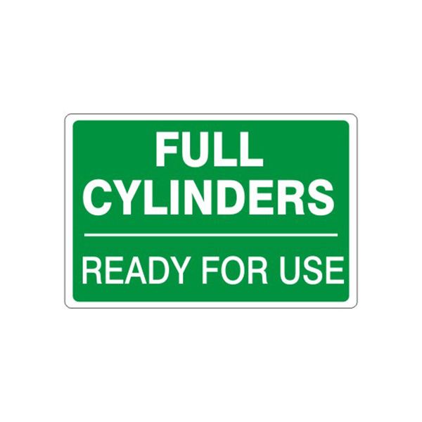 Full Cylinders Ready For Use - Cylinder Label sign 7X10, Plastic (.040), 7X10