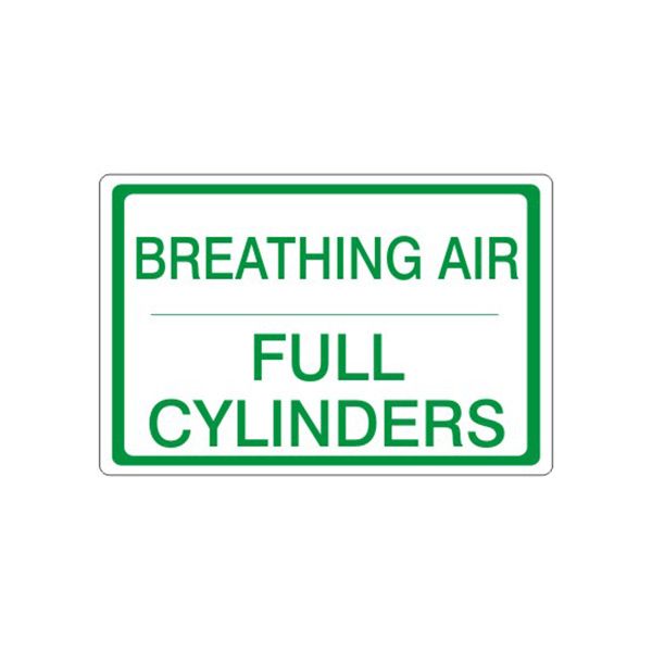 Breathing Air Full Cylinders – Cylinder Label, Adhesive Vinyl, 7X10