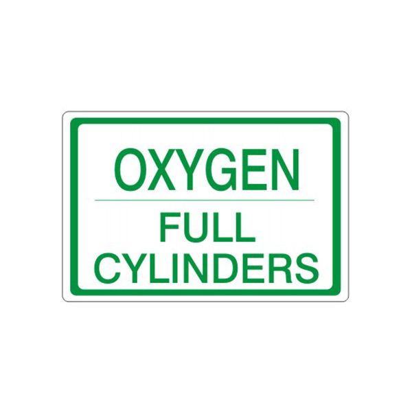Oxygen Full Cylinders – Cylinder Label, Plastic (.040), 7X10