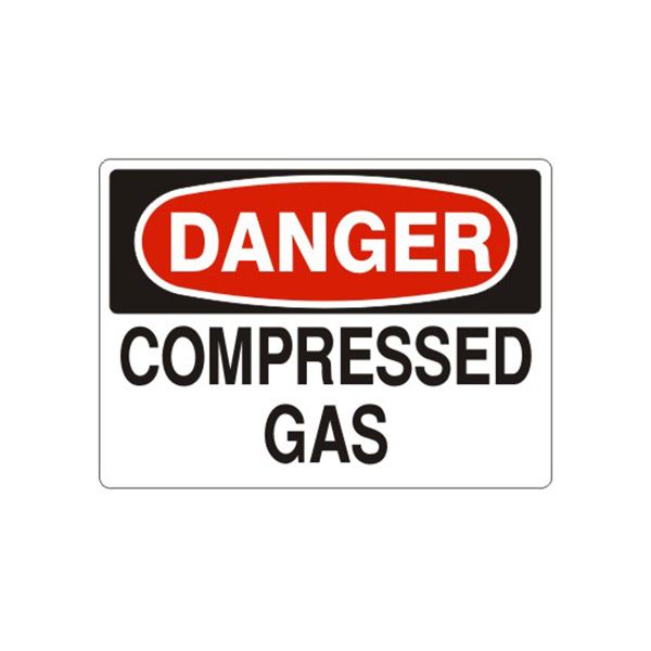 Danger: Compressed Gas sign, Aluminum (.040), 7X10