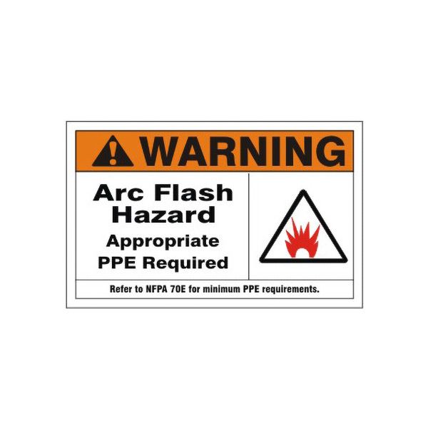 Warning:  Arc Flash Hazard Appropriate PPE Required Refer To NFPA sign, Plastic (.040), 7X10