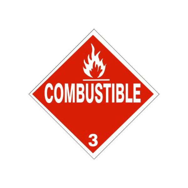 Flame Picto  Combustible  3, Adhesive Vinyl, 4x4