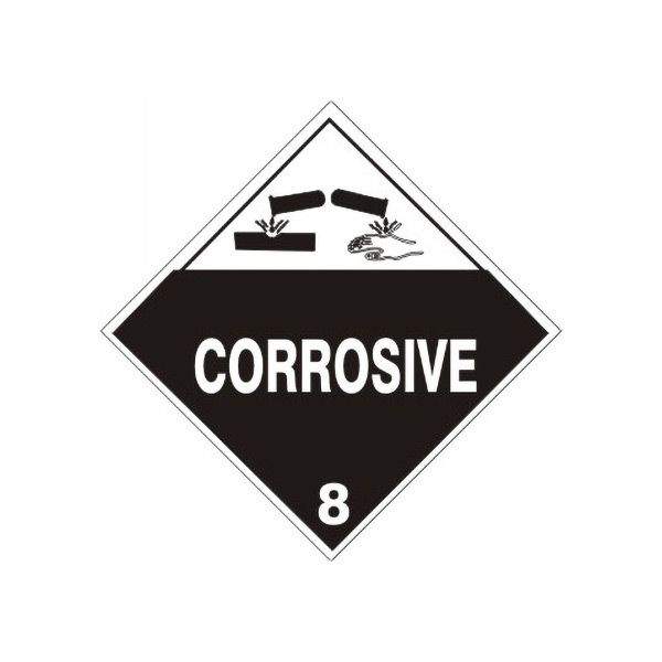 Picto  Corrosive Class 8, Adhesive Vinyl, 4x4