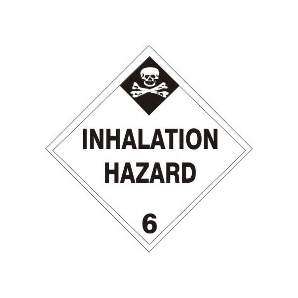 Poison Picto In Box  Inhalation Hazard 6, Adhesive Vinyl, 4x4